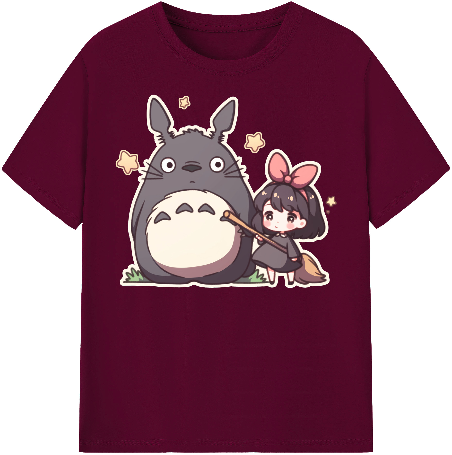 （画像用） となりのトトロ 草壁メイ 草壁サツキ My Neighbor Totoro Satsuki Kusakabe Mei Kusakabe レディースカジュアルプリントTシャツ（綿100％）